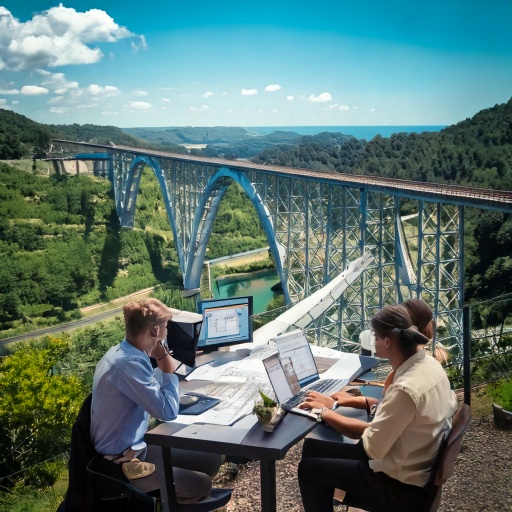 engineers working on a bridge
